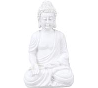 relaxdays Figure de bouddha blanche 17,5 cm