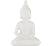 relaxdays Figure de bouddha blanche 17 cm