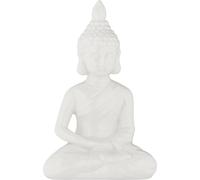 relaxdays Figure de bouddha blanche 18 cm