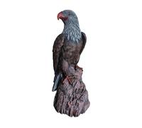 Relaxdays Figurine d'aigle Assis, H x l x P : 66 x 30 x 36 cm, polyrésine, résistante aux UV, aux intempéries, décoration de Jardin Marron/Gris