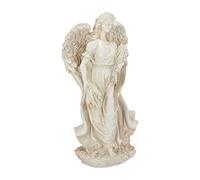 Relaxdays Figurine de Jardin Ange, Statue décorative, résistante aux intempéries & Gel, Balcon, intérieur, Blanc crème