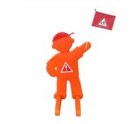 Relaxdays Figurine de sécurité pour Enfants avec Drapeau, Panneau réfléchissant, Orange, 84 x 52 x 46 cm