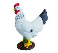Relaxdays Figurine Jardin Coq Blanc, déco résistante aux intempéries, résine réaliste, 32,5 cm, Multicolore