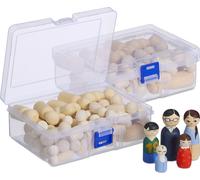 relaxdays Figurines en bois à peindre Lot de 100