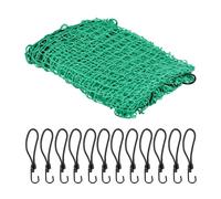 Relaxdays Filet remorque, 3 x 4 m, 12 Crochets, marquage des Coins, Corde en Caoutchouc, sécurité pour Chargement, Vert