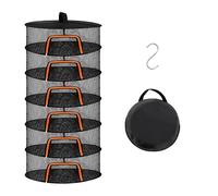 Relaxdays Filet de séchage Pliable 6 Niveaux pour Herbes, Fruits, légumes, Poissons, à Suspendre, Orange/Noir 120x60x60