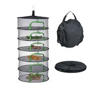 Relaxdays Filet de séchage Pliable, 6 Niveaux, pour Herbes, Fruits, légumes, séchoir à Poisson Suspendu, en Mesh, Noir