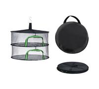 Relaxdays Trockennetz Pliable, séchoir à 2 Niveaux pour Herbes, Fruits, légumes, à Suspendre, Vert/Noir