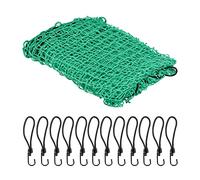 Relaxdays Filet remorque, 3 x 4 m, 12 Crochets, marquage des Coins, Corde en Caoutchouc, sécurité pour Chargement, Vert