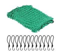 Relaxdays Filet remorque, 3 x 4 m, 12 Crochets, marquage des Coins, Corde en Caoutchouc, sécurité pour Chargement, Vert