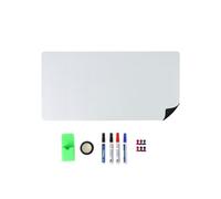 Relaxdays Film pour Tableau Blanc 50 x 100 cm avec 4 feutres, 6 aimants, boîte à feutres, Tableau magnétique Blanc