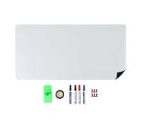 Relaxdays Film pour Tableau Blanc, H x l : 40 x 80 cm, 4 stylos, 6 aimants, boîte à Crayons, Ruban adhésif, Tableau mémo magnétique, Blanc