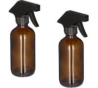 relaxdays Flacon pulvérisateur en verre 230ml, set de 2 pièces
