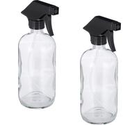 relaxdays Flacon pulvérisateur en verre, set de 2 pièces