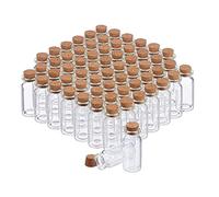 relaxdays Flacons en Verre avec Bouchon de liège, 60 pièces, Mini-Bouteilles pour Huile, épices, Herbes, Sable, 10 ML