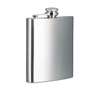 Relaxdays Flasque, Lot de 3, Acier Inoxydable, 200 ML, Bouteille de Poche, Bouchon à vis, H x L x P : 12 x 9 x 2 cm, argenté