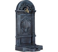 Relaxdays Fontaine de jardin antique design nostalgique antiquités aluminium jardin robinet HxlxP: 83 x 39 x 33 cm, gris