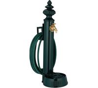 Relaxdays Fontaine extérieur pour Le Jardin ou la terrasse, Robinet, bac, Support pour Tuyau, HLP 87x26x43 cm, Vert
