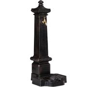 relaxdays Fontaines sur Pied Angulaire XXL Style Antique, avec Robinet de Colonne et Bassin Vert foncé 100 x 38 x 47 cm, Brun