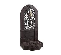 Relaxdays Fontaine de jardin antique design nostalgique antiquité aluminium jardin robinet HxlxP:74 x 36 x 30 cm, marron