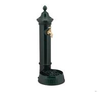 Relaxdays Fontaine de jardin/terrasse, design antique, robinet, bac, H x L x P : 72 x 26 x 31 cm, vert foncé