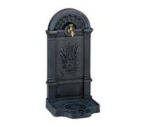 Relaxdays Fontaine extérieure de jardin nostalgique avec robinet et bac, 82,5×39×33 cm, gris