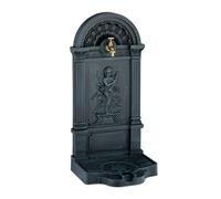 Relaxdays Fontaine extérieure de jardin, design antique, petit ange, H x L x P : 83 x 39 x 33 cm, gris et vert