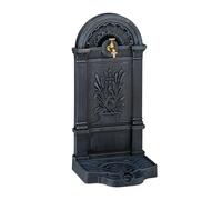 Relaxdays Fontaine extérieure de Jardin, Design nostalgique, Robinet et bac, à Poser, HxLxP : 82,5 x 32 x 33 cm, Gris