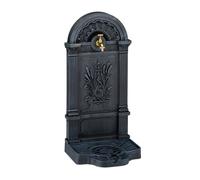 Relaxdays Fontaine extérieure de Jardin, Design nostalgique, Robinet et bac, à Poser, HxLxP : 82,5 x 32 x 33 cm, Gris