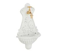 Relaxdays Fontaine extérieure de Jardin, Robinet, Blanche | design nostalgique, H x L x P : 42 x 24,5 x 11,5 cm