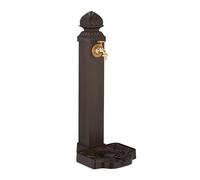 Relaxdays Fontaine extérieure pour Le Jardin ou la terrasse, Robinet, bac, H x L x P : 77 x 29 x 33,5 cm, Marron