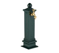 Relaxdays Fontaine extérieure pour le jardin ou la terrasse, robinet, design antique, HLP 47 x 14 x 18,5 cm, vert foncé