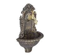 Relaxdays Fontaine murale style antique Robinet évier jardin Fonte aluminium 40 x 24,5 x 13 cm Noir
