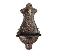 Relaxdays fontaines murales, éviers de jardin aspect nostalgie, robinet et évier suspendu, HlP 66 x 37 x 19,5 cm, bronze