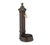 Relaxdays Fonte extérieure de Jardin, Design Antique, avec Robinet et bac, H x L x P : env. 72 x 26 x 31 cm, Marron