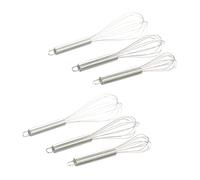 Relaxdays Fouet Cuisine, Lot de 6, Fouet Ballon Professionnel Manuel INOX 8 Pouces 10 Pouces 12 Pouces, argenté