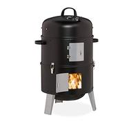 Relaxdays Fumoir baril de fumée, tonneau de fumée, four de fumée fumeur tonneau barbecue