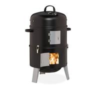 Relaxdays Fumoir baril de fumée, tonneau de fumée, four de fumée fumeur tonneau barbecue