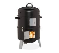 Relaxdays Fumoir baril de fumée, tonneau de fumée, four de fumée fumeur tonneau barbecue