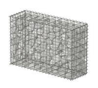 Relaxdays Gabion, brise-vue jardin, panier à pierres, fil 4 mm, acier galvanisé, 80x100x30 cm, mur en gabion, argent