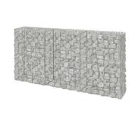 Relaxdays Gabion, brise-vue jardin, panier en fil 3,5 mm, argenté