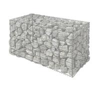 Relaxdays Gabion, brise-vue jardin, panier en pierre, fil 4 mm, argenté