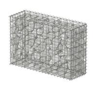 Relaxdays Gabion brise-vue jardin panier en pierre fil 4 mm argenté
