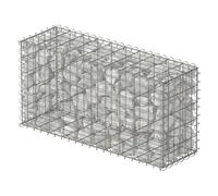 Relaxdays Gabion, brise-vue jardin, panier grillagé 4 mm, argenté