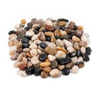 Relaxdays Galets de rivière 2 kg, polis et Plat | pierres décoratives pour jardin et aquarium, mélange multicolore 2-4 cm