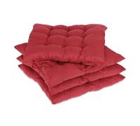 Relaxdays Galette de chaise rouges en lot de 4