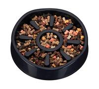 Relaxdays Gamelle Anti-étouffement pour Chiens, Plastique, antidérapant, Grand, écuelle pour Repas lents, 900 ML, Noir