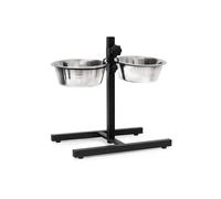 Relaxdays Gamelles pour chiens, 1,6 l, acier inoxydable, HLP 42 x 46 x 27 cm, hauteur réglable, antidérapant, argenté