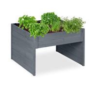 Relaxdays Garage pour robot tondeuse, toit qui peut accueillir vos trésors verts, H x L x P : 52,5 x 79 x 74 cm, gris