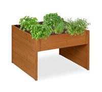 Relaxdays Garage pour Robot Tondeuse, Toit Qui Peut accueillir Vos trésors Verts, H x L x P : 52,5 x 79 x 74 cm, Orange